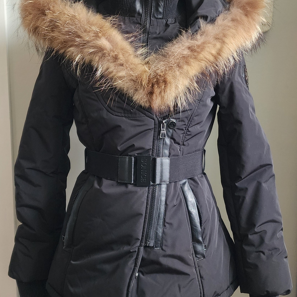 Black and Brown Puffer Jacket with Cozy Insulation